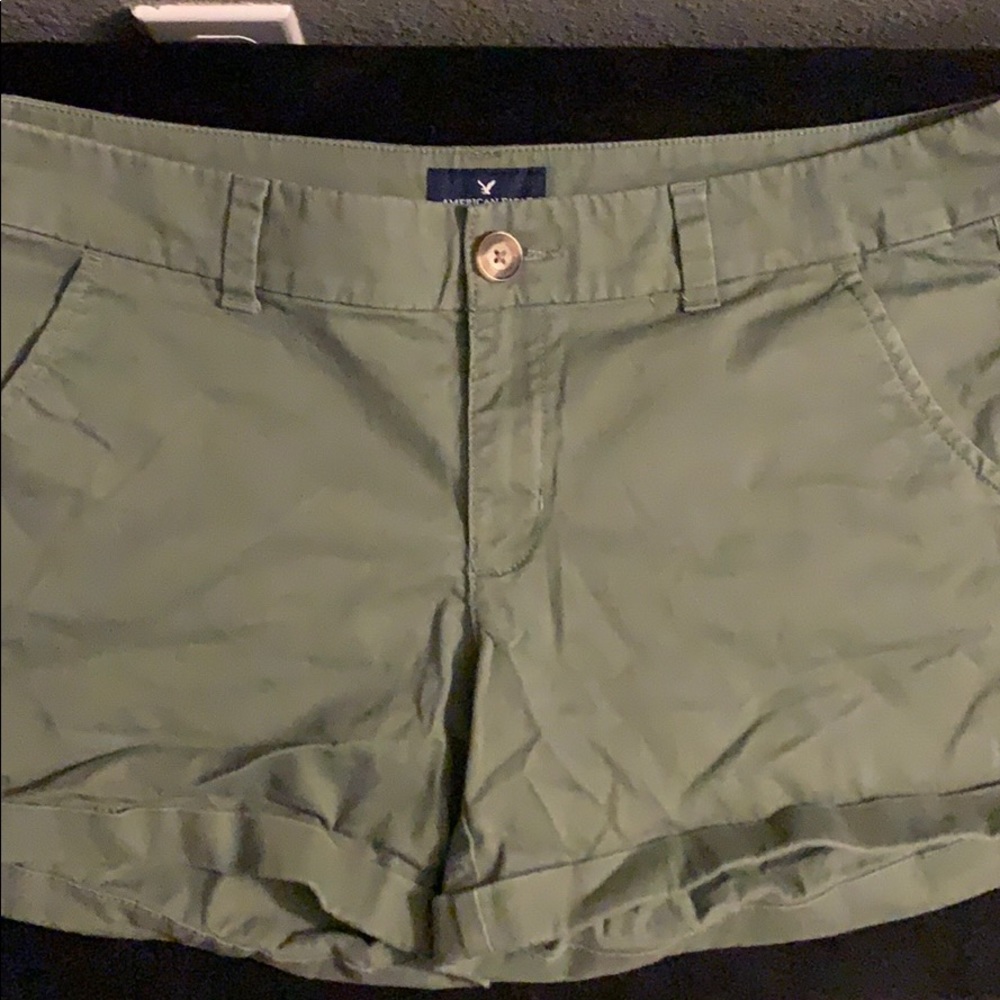 American Eagle MIDI Stretch Sage Green Shorts